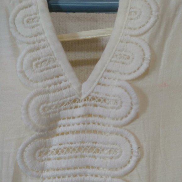 Gracia Cutwork Embriodery Cotton and Silk Shift Dress SZ Medium - Picture 4 of 5